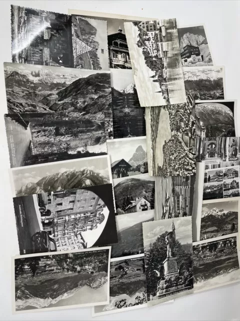 24x Old black and white postcards unused