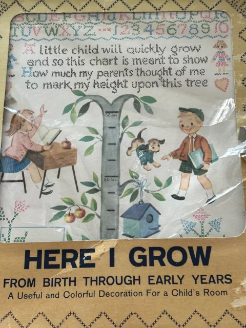GIBSON NORWALK Here I Grow Growth Chart VINTAGE NEW 1950's In Package