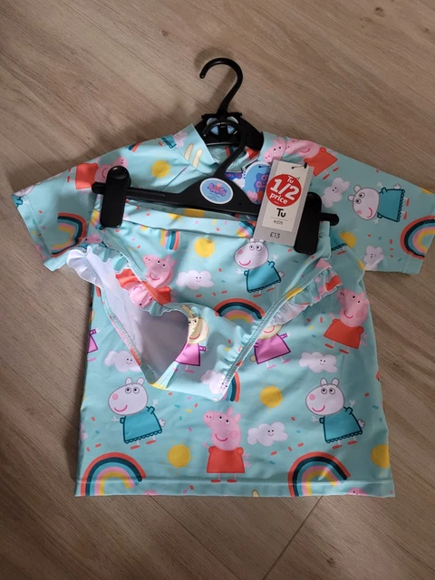 Set sole nuoto ragazze Peppa Pig 2 pezzi nuovissimo con etichette età 7 TU sainsburys