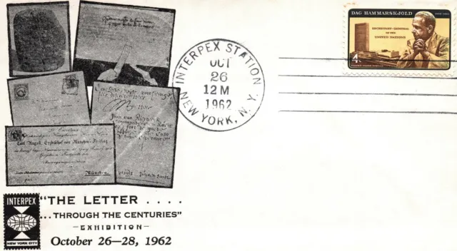The Letter Through The Centuries Exhibition Cachet Cover Interpex New York 1962