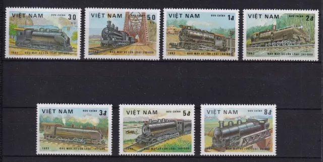 Vietnam  1983 MiNr. 1291 1297 Railway Eisenbahn komplett postfrisch **