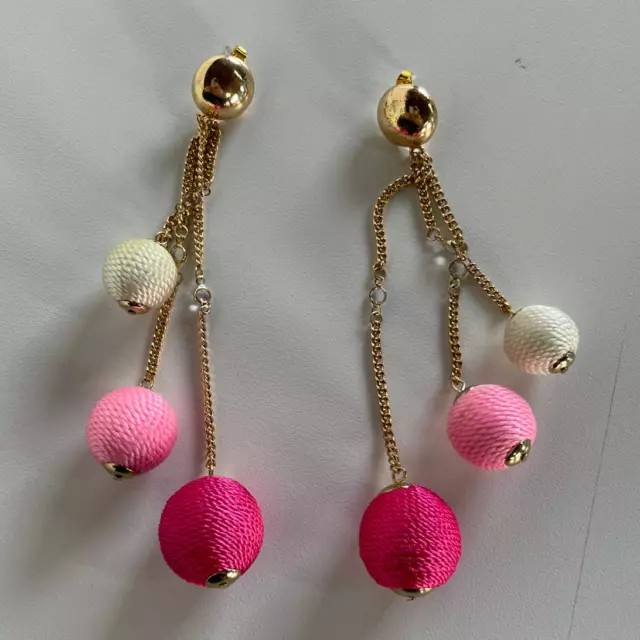 Ettika Earrings Womens Jewelry Pink Circle Ball Drop Dangle Revolve Statement