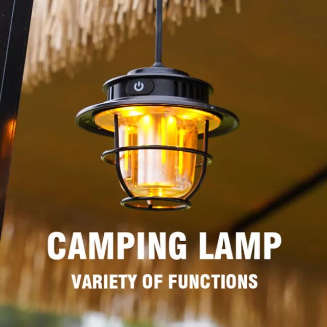 LED Camping Tent Lantern Light Hanging Night Lamp Rechargeable Outdoor Portable