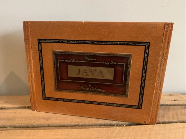 JAVA BY DREW Estate Vintage Empty Cigar Wood Box Nicaragua 8.5 X 6.25 X ...