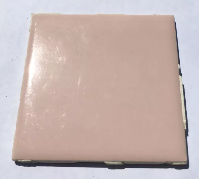 Peach/Coral 4x4 Vintage Ceramic Tile 'Robertson' -1Sq Ft- Salvaged