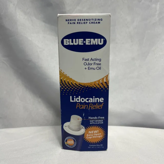Blue Emu Pain Relief Cream Maximum Strength Lidocaine Numbing Target Pain 2.7 oz