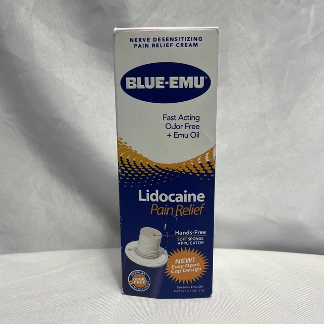 Blue Emu Pain Relief Cream Maximum Strength Lidocaine Numbing Target Pain 2.7 oz