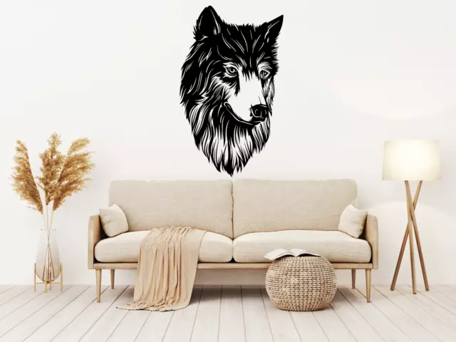 Wall Decal Wolf  Head Animal Home Art Decor Sticker, Living Room Bedroom D