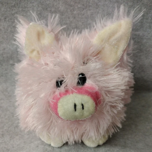 Pink Pig Plush Plushie 5" Stuffed Animal Farm Toy Fluffy Poof Ball KT Group Inc.
