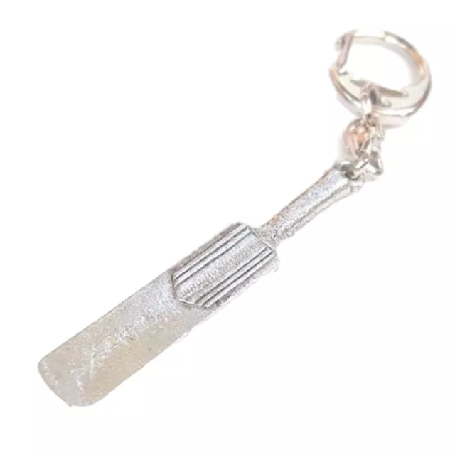 Cricket Bat Handcrafted from Solid Pewter In the UK Key Ring