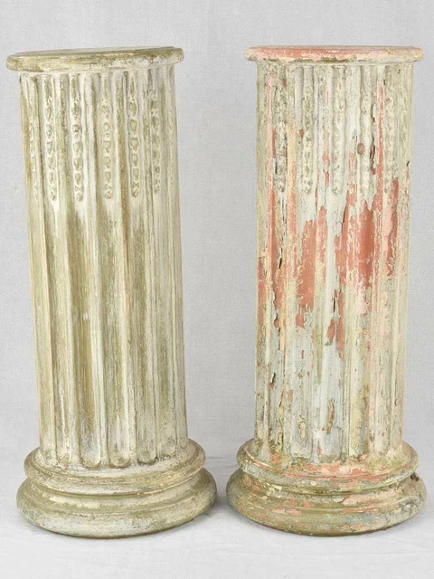Pair of terracotta column pedestals 27½"