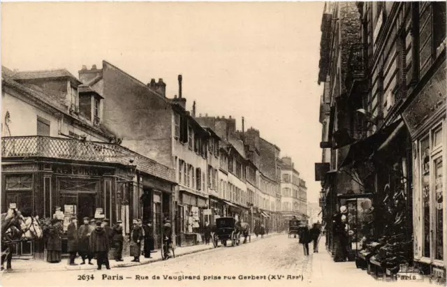 CPA PARIS (15e) Rue de Vaugirard. prise rue Gerbert (536828)