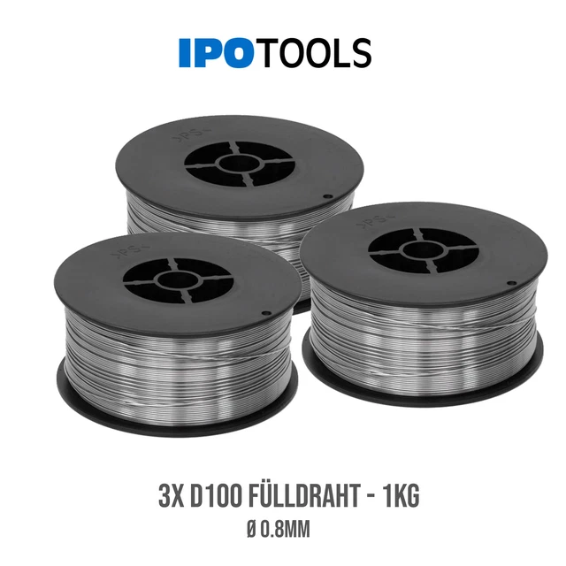 Fülldraht Schweißdraht E71T-GS 0,8 Mm - 1 Kg Rolle, Ohne Schutzgas, Für Fülldraht-Schweißgeräte