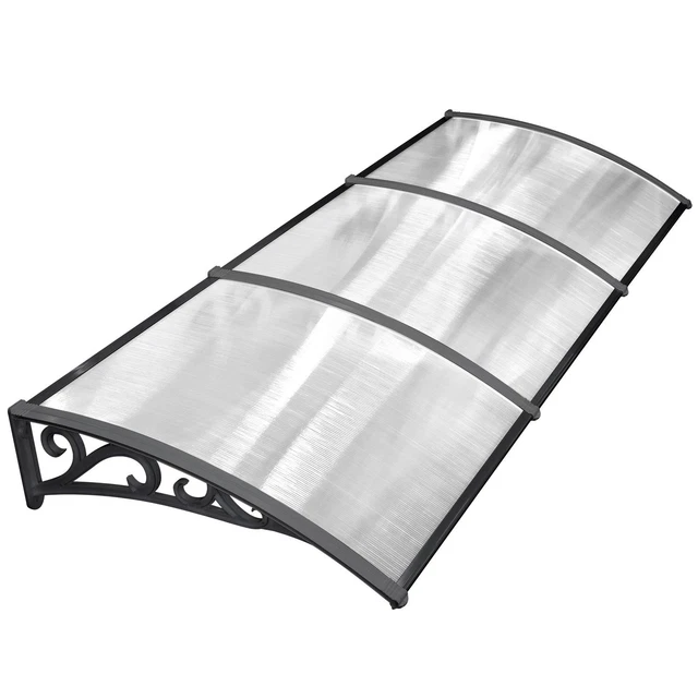 Tetto per tettoia per porta d'ingresso tettoia per porta d'ingresso alluminio + plastica trasparente copertura robusta