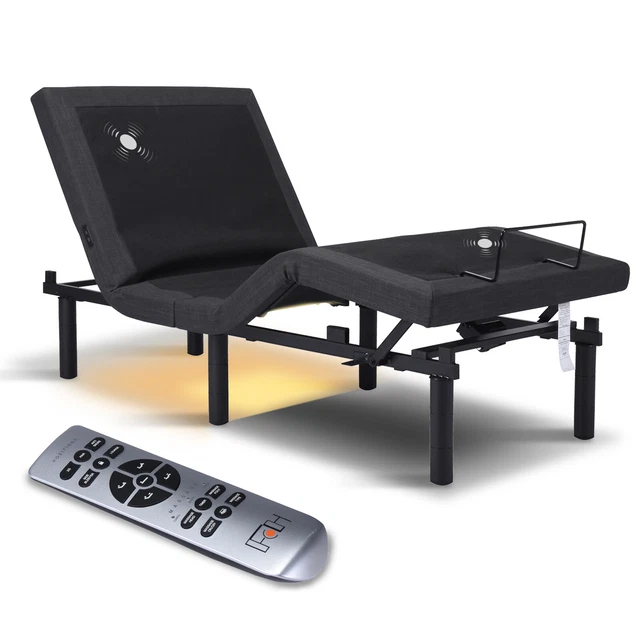 Twins XL Adjustable Massage Bed Frame Base Electric Lift Bed Wireless Remote