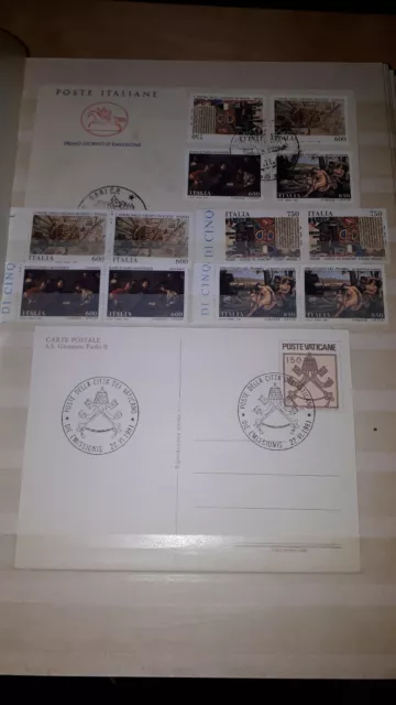 Collezione Lotto Stock Francobolli 1991-1995 Primo Giorno D’emissione +Cartoline 2