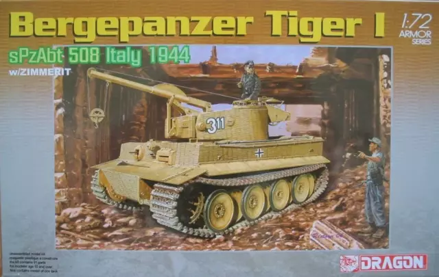 Bergepanzer Tiger I sPzAbt 508 Italien 1944 mit Zimmerit Dragon 1/72 Modell