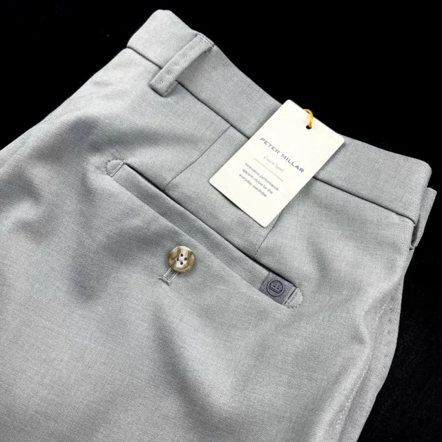 Peter Millar Crown Sport Franklin Performance Pants Sport Pearl Gray 35x32 $158