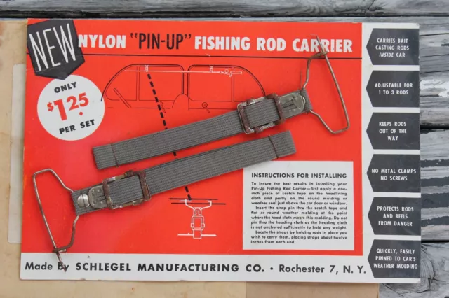 1950s NOS Fishing Rod Holder - Interior Roof Headliner Vintage Car Pole Carrier 1950s NOS Fishing Rod Holder - Interior Roof Headliner Vintage Car Pole Carrier
