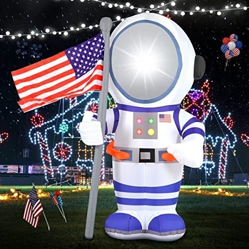 7ft 4th of July Independence Day Yard Decorations Inflatable Astronaut Spaceman