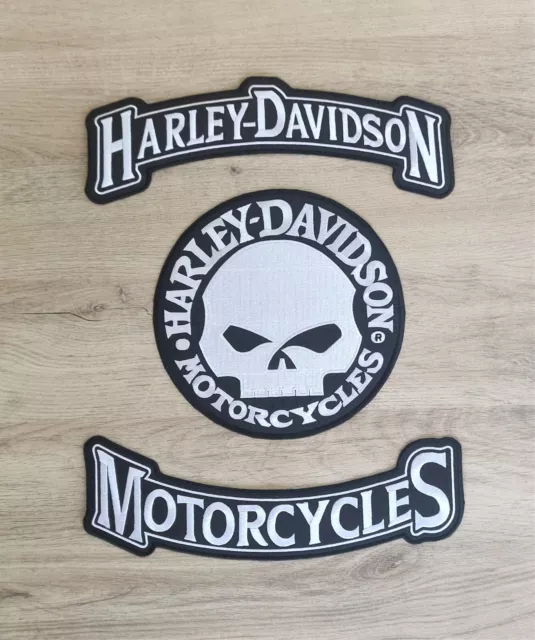 PACK Patch Harley Davidson motorcycles XXL SKULL écusson pour blouson biker 🏍️ 2