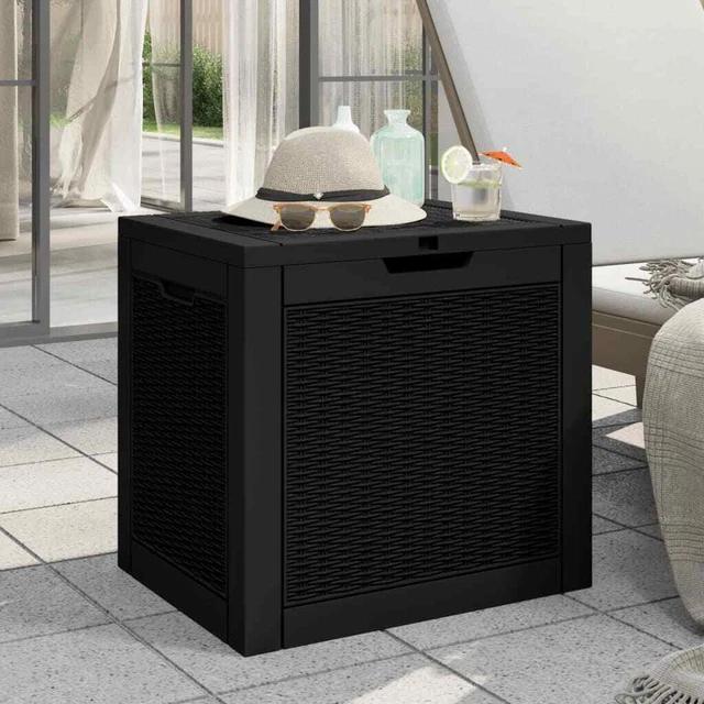 Patio Storage Box Black 21.9"x16.9"x20.9" Polypropylene vidaXL