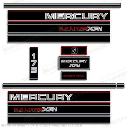 Fits Mercury 175hp BlackMax Decal Kit - 1995 XRi