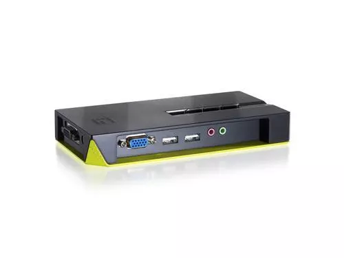 LevelOne KVM-0421 switch per keyboard-video-mouse (kvm) Nero, Verde