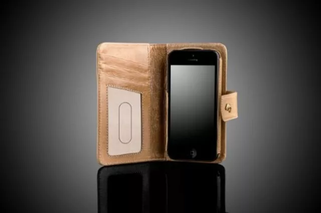 Camalen CWalletSnap-BJ Genuine Leather Case iPhone 5 Retail Package Bej Floater
