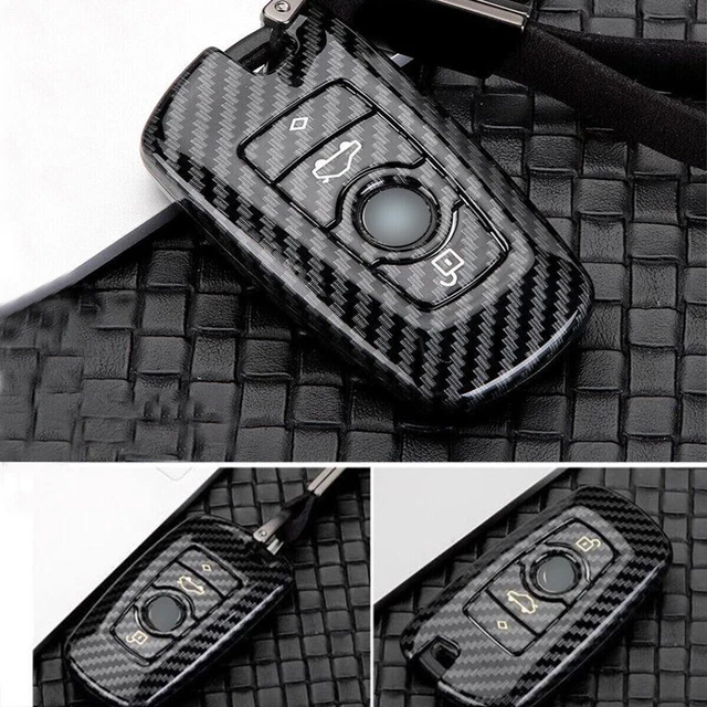 For BMW 1 2 3 4 5 7 Series X3 X4 Carbon Fiber Remove Fob Car Key Case Cover BAG