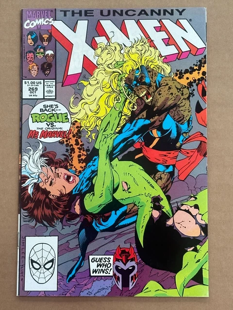 Uncanny X-men 269 VF/NM Jim Lee art Ms Marvel vs Rogue 1990