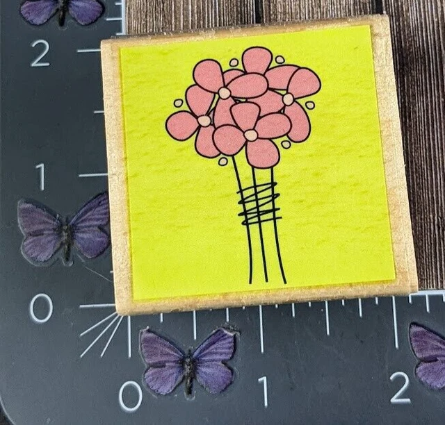 Studio G Flowers Bouquet Katie Co. Rubber Stamp Wood #AQ29