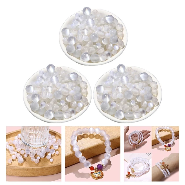 Lot de 100 perles d'espacement en résine blanche pour la fabrication de bijoux