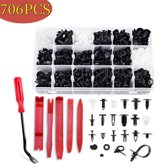 706× 18 Sizes Plastic Clips Car Body Push Pin Fender Bumper Fasteners Rivet Part