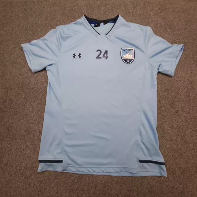 Sydney FC Jersey Mens LARGE blue under armour training football soccer size L