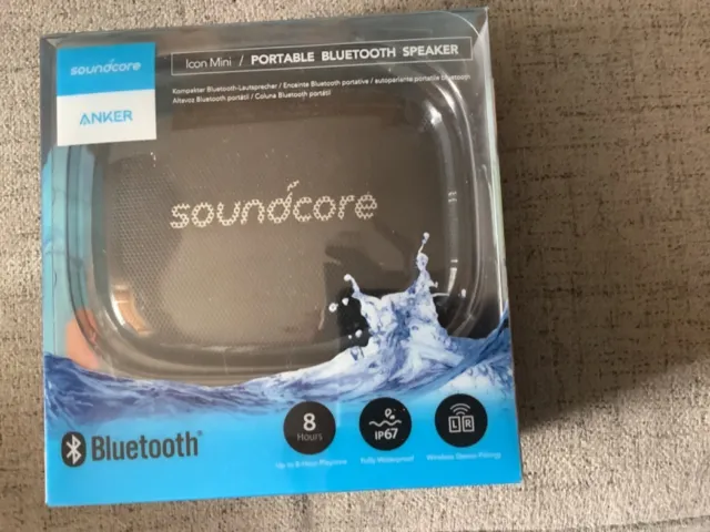 Anker Soundcore Icon Mini, Waterproof Bluetooth Speaker IP67 Waterproof NEW BLK