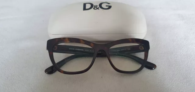 Dolce & Gabbana brown tort cat's eye glasses frames. DG 3253 502. With case.
