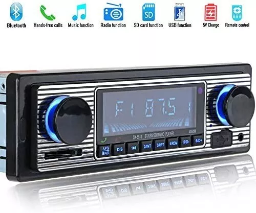 Bluetooth Vintage Car Radio MP3 Player Stereo USB AUX Classic Car Stereo W8B1