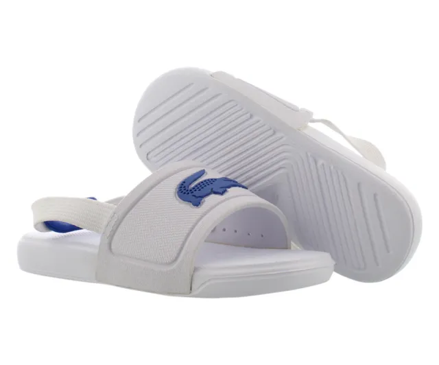 Lacoste L.30 Slide Ps Boys Shoes Size 5, Color: White/Blue