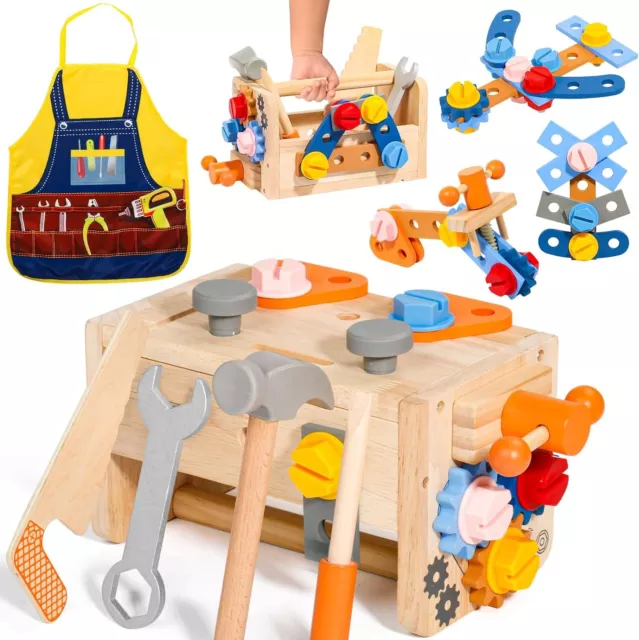 Wooden Toys Kids Tool Set With A
