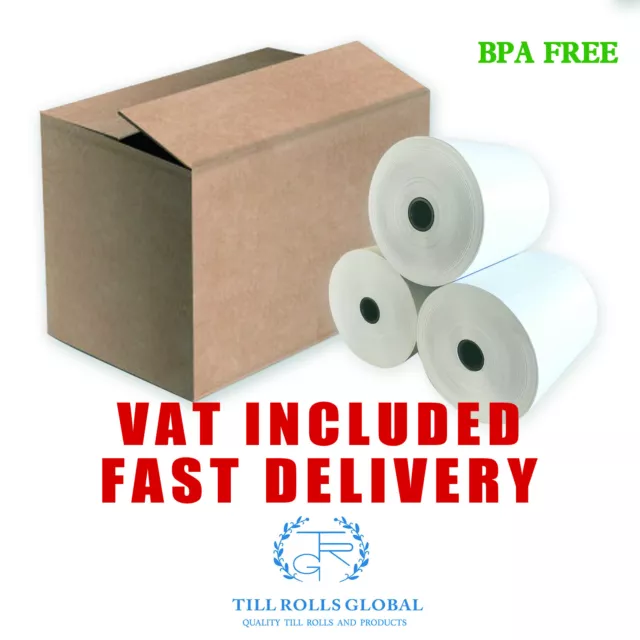 80 x 80mm thermal till rolls extra paper 20,40,60,80,90,120 or 180 rolls