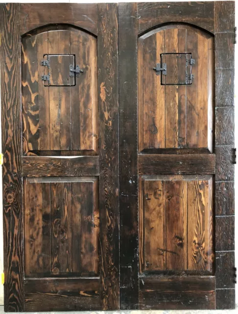 Rustic reclaimed lumber square door solid wood story book castle winery hardware 2