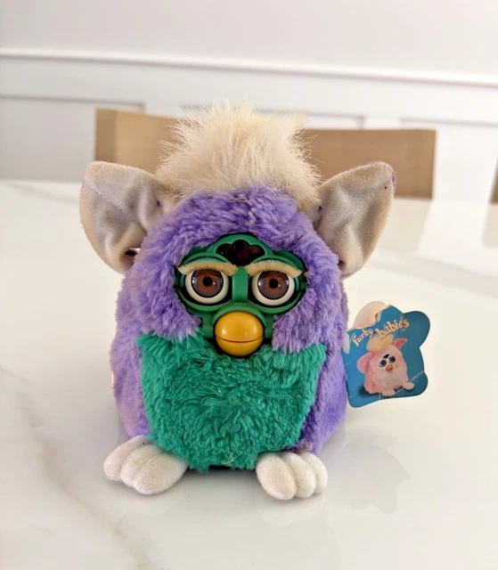 Furby 1999 Première Génération – Gris Bleu Ventre Blanc, Avec étiquette, Fonctionne