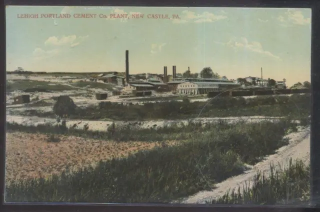 Postcard NEW CASTLE PA  Lehigh Cement Co Factory/Plant Aerial view 1907