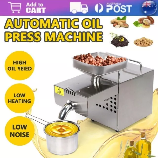 AUTOMATIC Oil Press Machine Stainless Steel Olive Nut Seed Cold & Hot press 610W