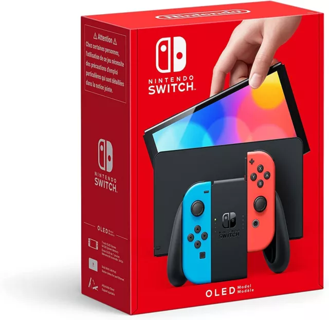 Nintendo Switch OLED (Neon red/blue)  Handheld Console - 64GB