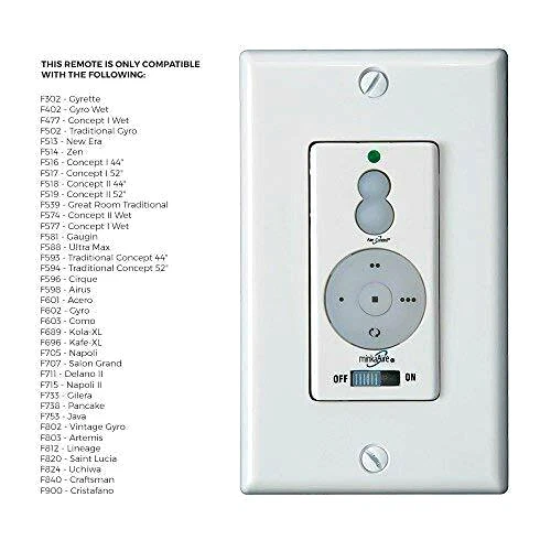 MINKA AIRE WCS212 3Speed Fan Wall Control w/Reverse Full Range Light
