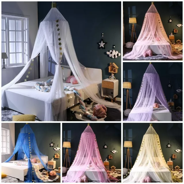 Kid Children Bed Canopy Polyester Hanging Mosquito Net Princess Dome Bed Tent 3