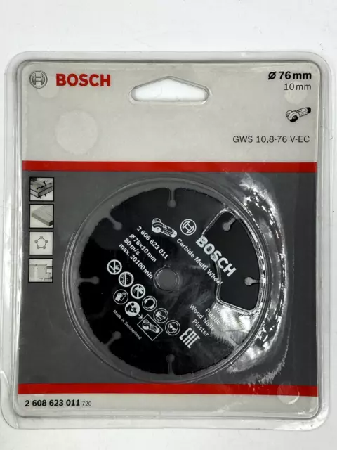 Bosch GWS 10,8-76 V-EC 2608623011 Cutting Disc 76mm Wood Plastic Plaster