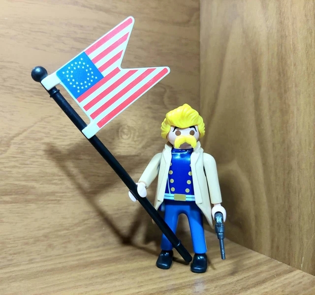 Figurine Playmobil Custom - Général Custer Vs Indien - Citoyen Du Nord